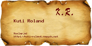 Kuti Roland névjegykártya